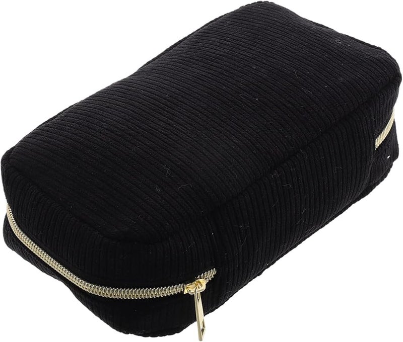 Large Capacity Corduroy Makeup Bag For Women Travel Cosmetic Organizer Toiletry Pouch - Image 1